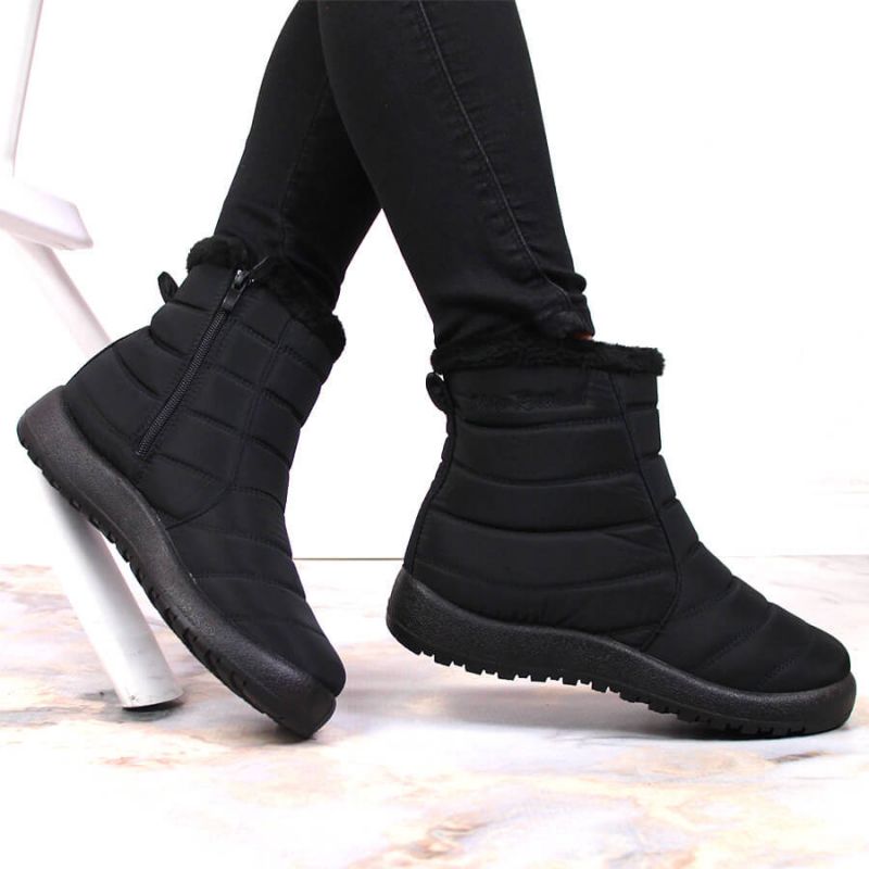 Inny NEWS W EVE181A waterproof zipper snow boots black Túracipő