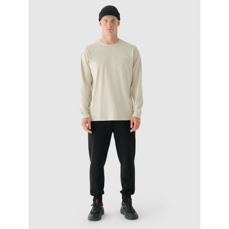 Men's oversized longsleeve with print 4F 4FRAW24TLONM502-12S hosszú ujjú póló