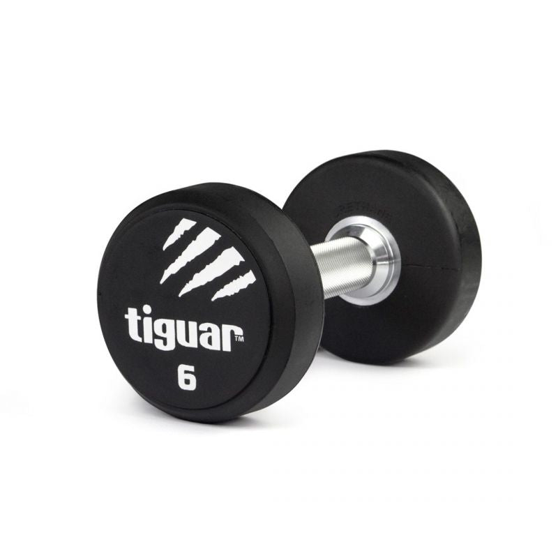 Tiguar PU dumbbell 6 kg fekete edzőfelszerelés TI-WHPU0060