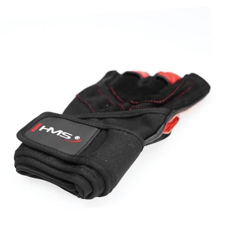HMS Gym Gloves Black/Red RST01 SIZE fekete kapuskesztyű 17-63-209