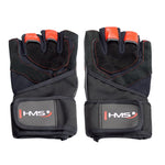 HMS Gym Gloves Black/Red RST01 SIZE fekete kapuskesztyű 17-63-209