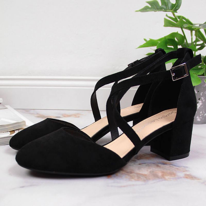 Inny Sergio Leone W SK365A black strappy sandals Túracipő