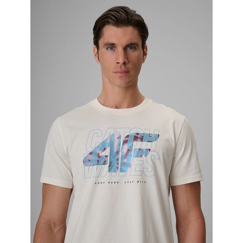 4F Men's regular printed T-shirt póló 4FRSS26TTSHM4295-11S