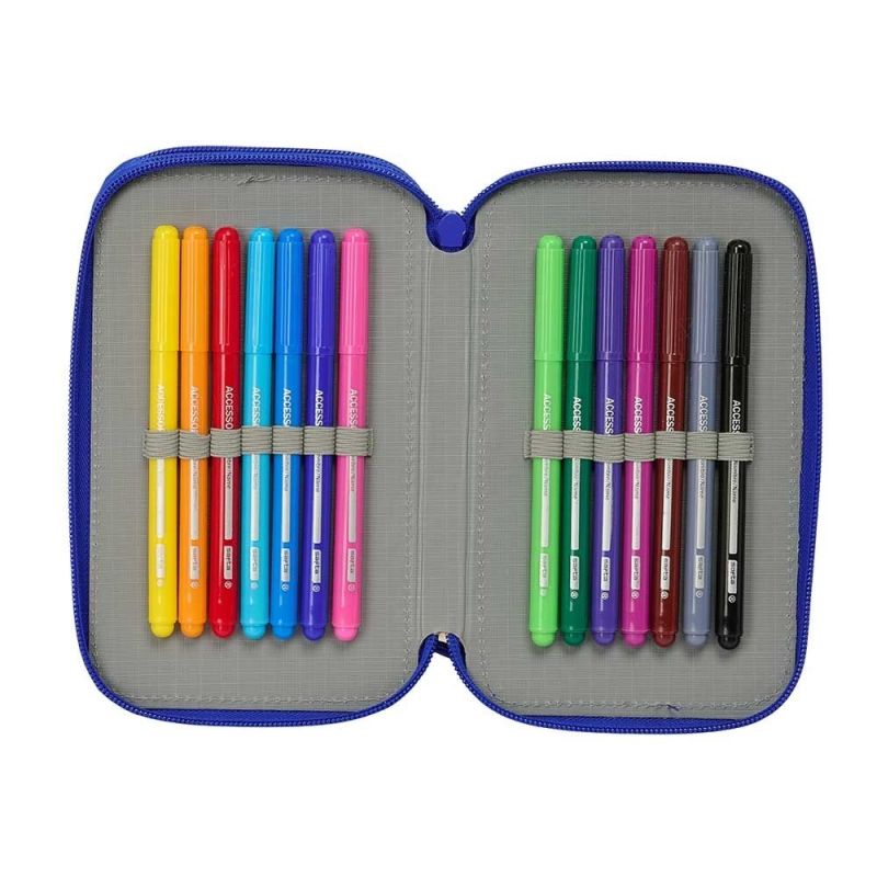 Real Madrid triple filled pencil case 37 pcs niebieski póló