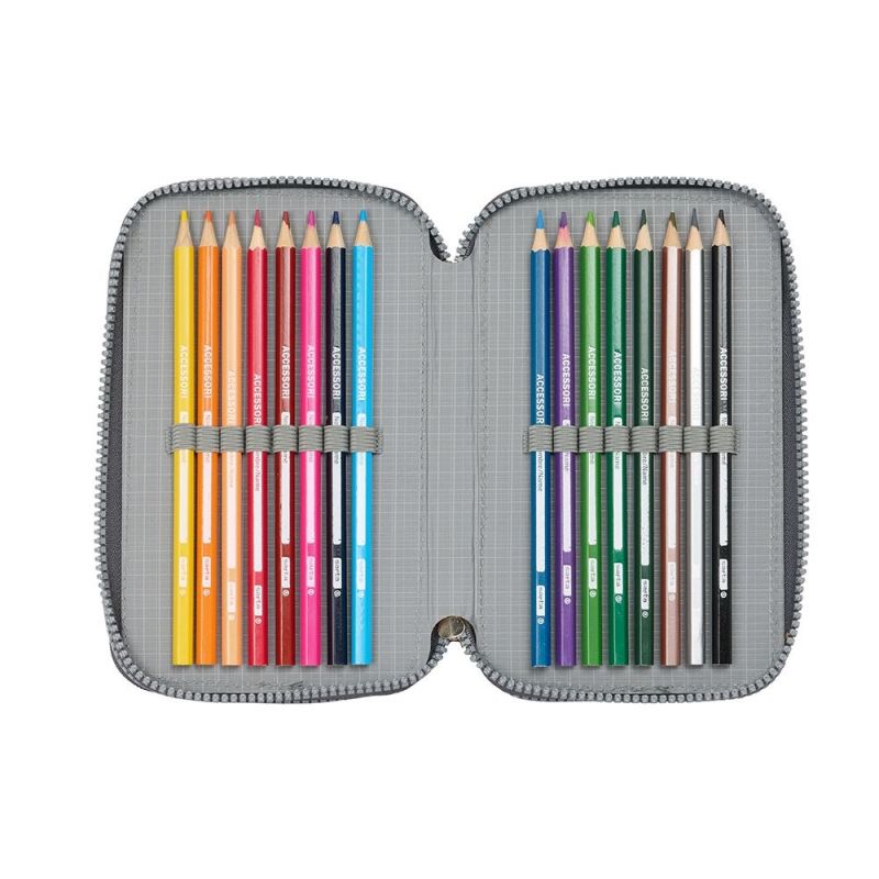 Real Madrid triple filled pencil case 37 pcs wielokolorowy tolltartó