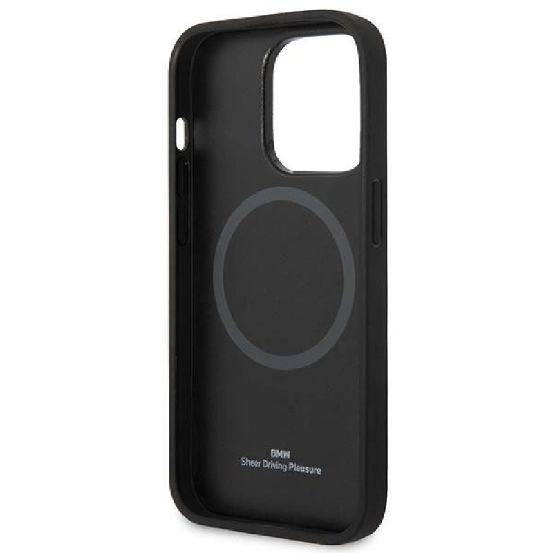 DC Etui BMW iPhone 14 Pro 6,1" czarny/black hardcase Signature Logo Imprint Magsafe fekete telefontok