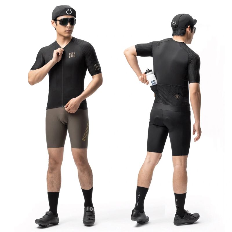 Rockbros Diamond Short Sleeve Cycling Jersey Size XL - Black czarny \ xl póló