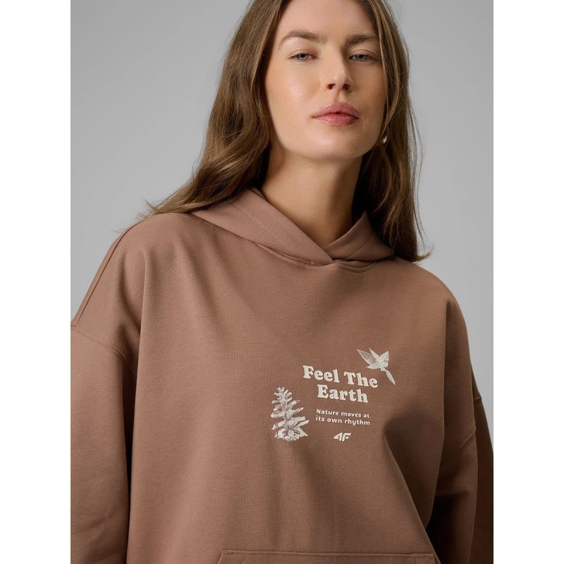4F Women's loose sweatshirt with hood pulóver