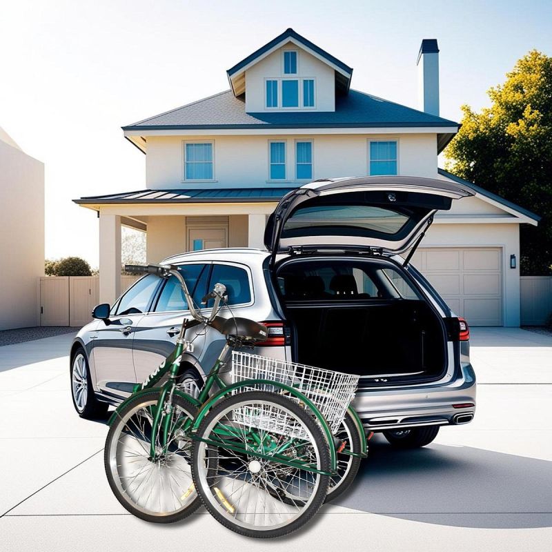 3-Wheel Folding Bike 24 Green Shimano 7-Speed