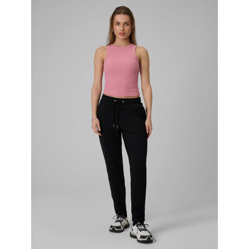 Women's slim ribbed knit top 4F