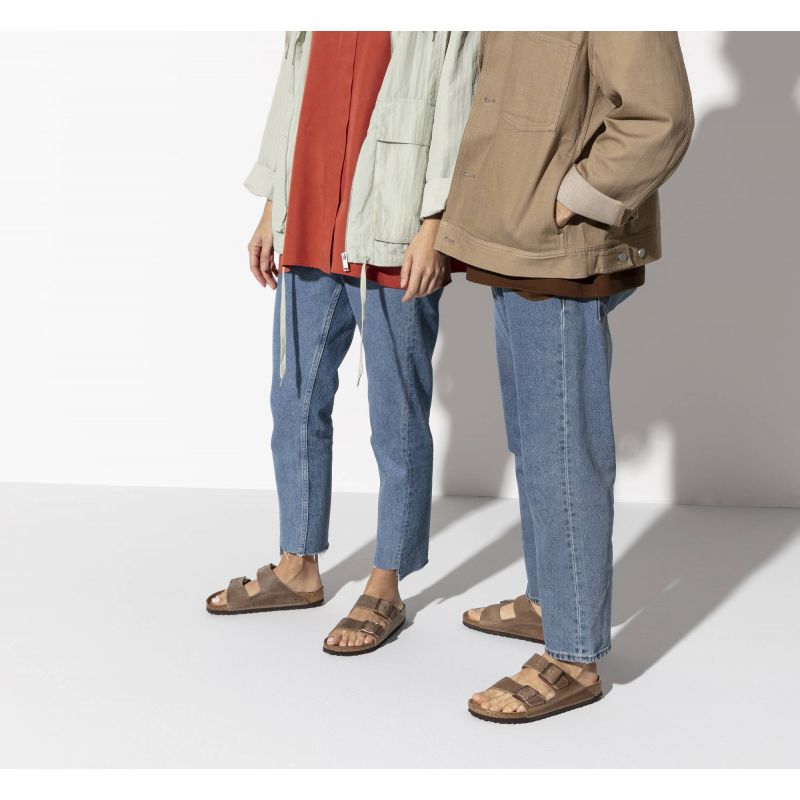 Birkenstock Arizona Soft Footbed Oiled Leather Tabacco Brown Narrow Women's/Men's Slides (0552813) cipő