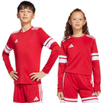 adidas Squadra 25 Long Sleeve Jersey for Kids Red and White JJ0041 General