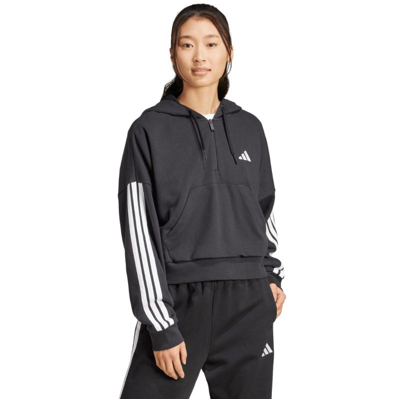 adidas Women's Essentials 3-Stripes French Terry Quarter-Zip Hoodie Black JN1956 Egyéb