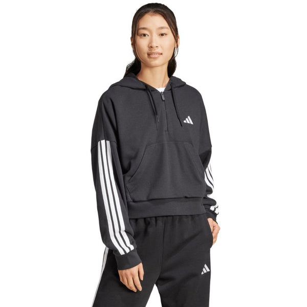 adidas Women's Essentials 3-Stripes French Terry Quarter-Zip Hoodie Black JN1956 Egyéb