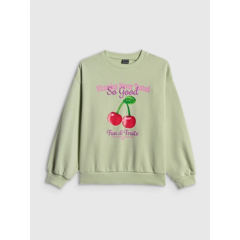 Girls' loose sweatshirt without hood 4F 4FJRSS26TSWSF2903-47S 158/164 kapucnis pulóver