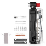 Rockbros Multitool Bike Tool Set with CO2 Pump and Ratchet Wrench - Black fekete tourist equipment, sets