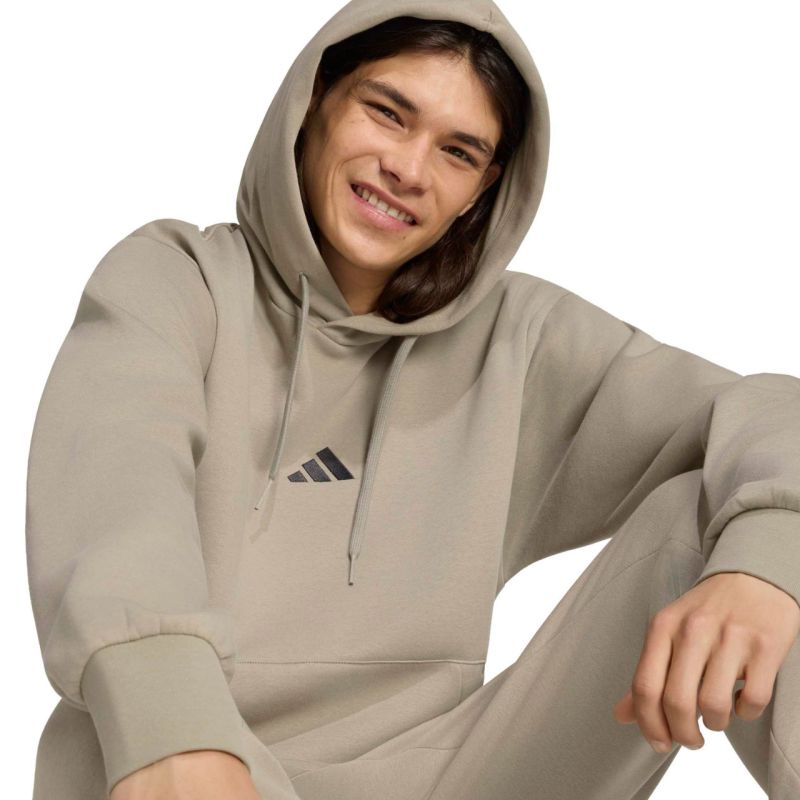Adidas Men's Essentials Feelcozy Hoodie bézs kapucnis pulóver KF2361