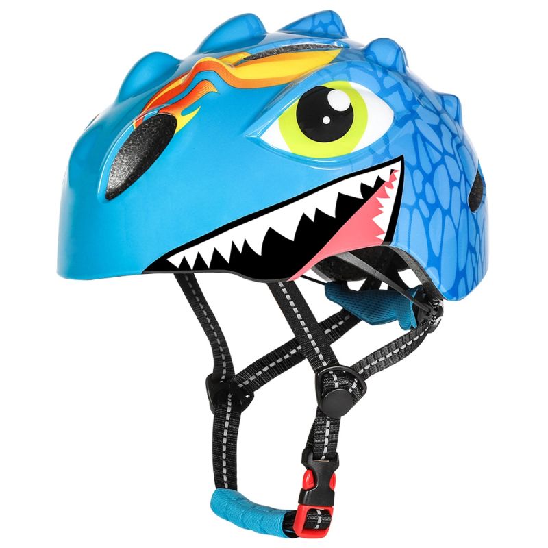 Wozinsky Children's Bicycle Helmet, Dragon Pattern, Lightweight, S - Blue niebieski védőfelszerelés HT-006N-199810