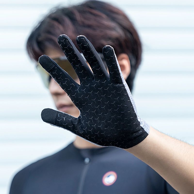 Rockbros Breathable Full Finger Cycling Gloves, Size: S - Gray szary \ s kesztyű