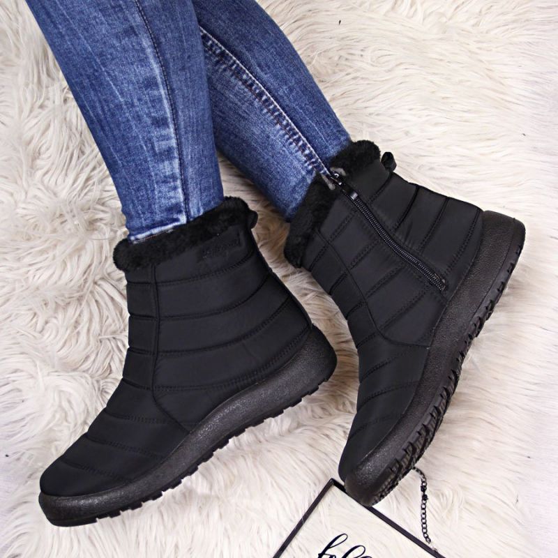Inny NEWS W EVE181A waterproof zipper snow boots black Túracipő