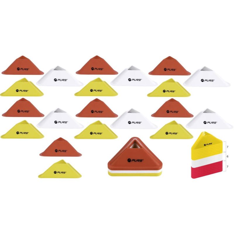 Pure 2 Improve Cones, Cones, Training Markers 20 Pcs for school, cones, training equipment, tags