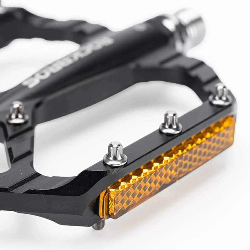 Rockbros C700 Reflective Aluminum Platform Bicycle Pedals - Black