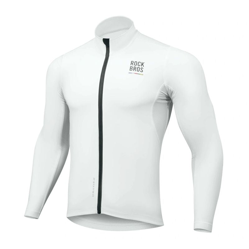 Rockbros ROAD TO SKY Windproof Insulated Cycling Jersey L - White l \ biały pulóver
