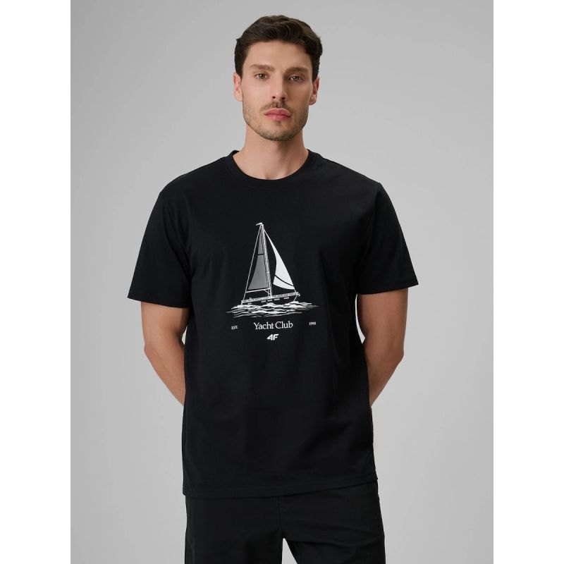 4F Men's relaxed T-shirt with print póló
