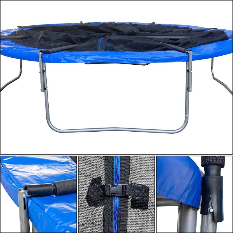 Enero Foldable Garden Tramppoline With Inner Net 10ft 305cm fekete furniture