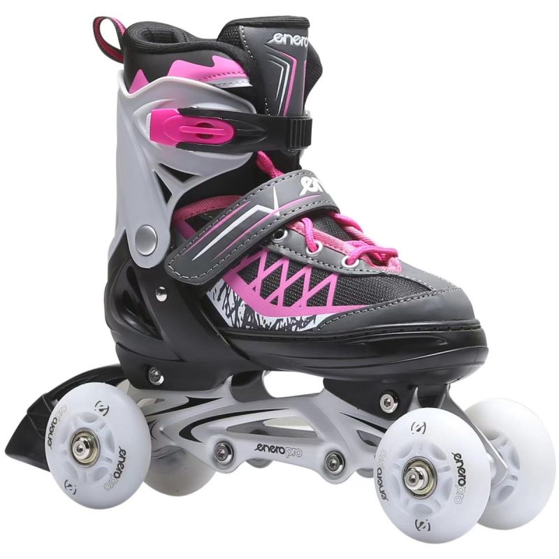 Enero Pro Roller Skates-Roller Skates-Ice Skating 4in1 Led 26-29 Pink-Gray szürke skates, roller skates