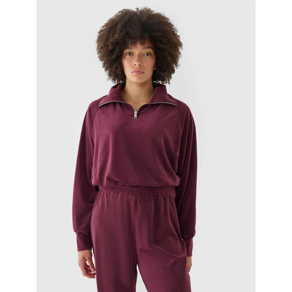 4f Women's velour sweatshirt without a hood, 4FRAW24TSWSF2054-60S General