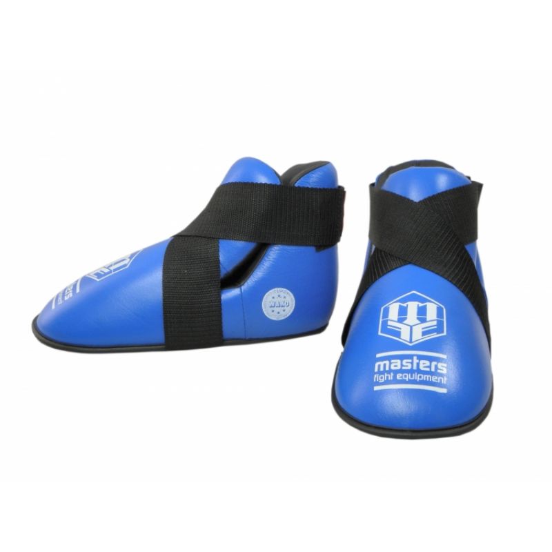 MASTERS FIGHT EQUIPMENT OSK-1 leather foot protectors (WAKO APPROVED) piros védőfelszerelés 03041-02M