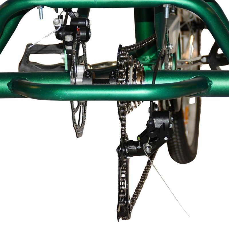 3-Wheel Folding Bike 24 Green Shimano 7-Speed