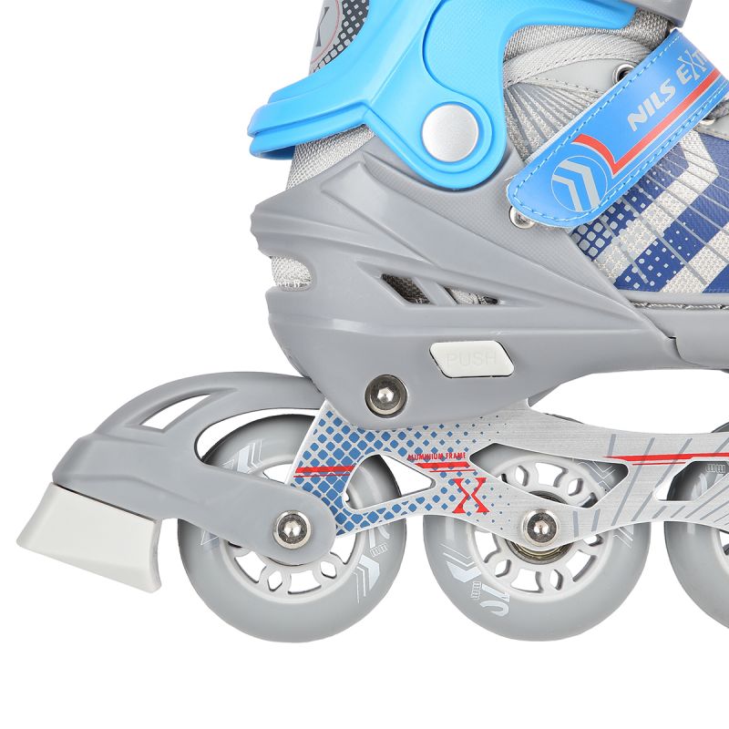 NH18192 4in1 GREY-BLUE SIZE L(39-43) ROLLER SKATES WITH HOCKEY SLEEVE NILS EXTREME kék póló