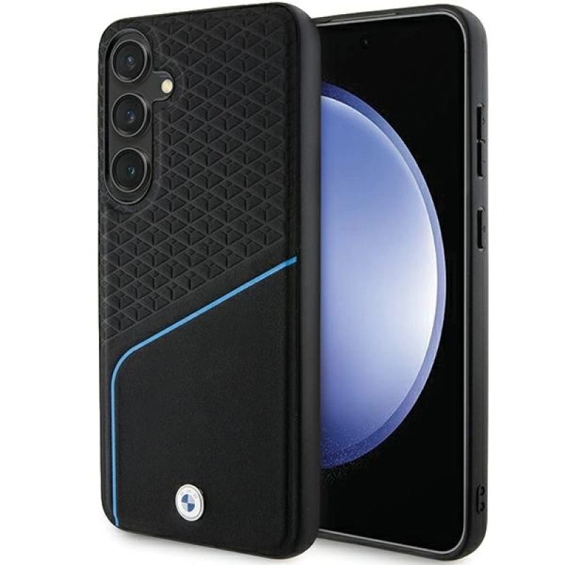 BMW BMHMS24S23RDCLK S24 S921 /black hardcase Signature Leather Textured & Line MagSafe fekete cases