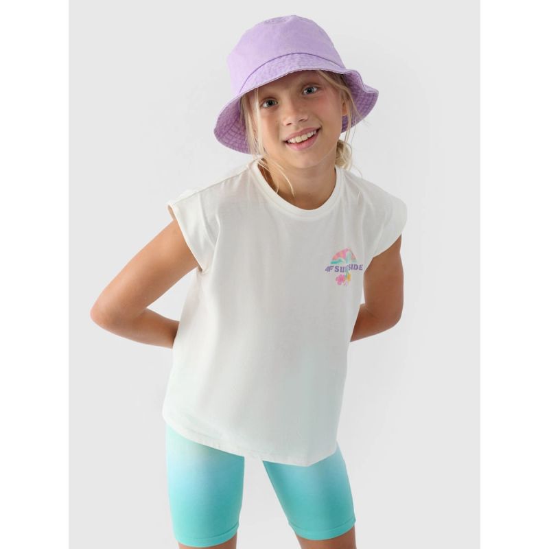 Girls' printed top 4F 4FJRSS24TTSHF2052-11S póló