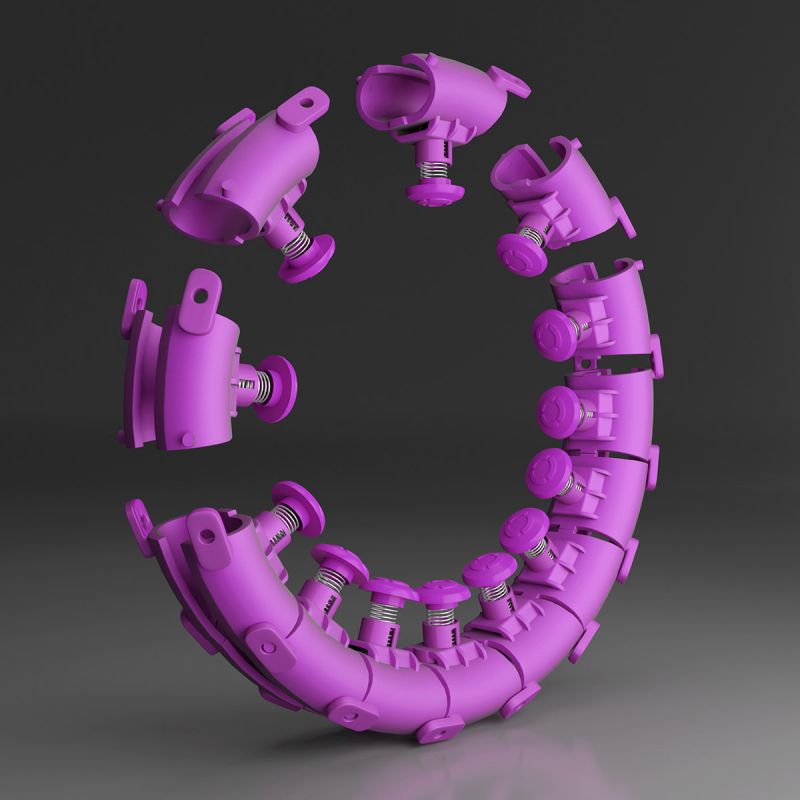 HMS Plus size hula hoop HHW12 with studs and weight purple lila edzőfelszerelés 17-44-525