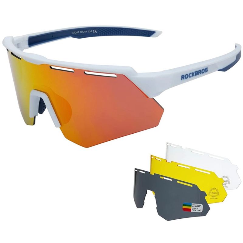 Rockbros sports glasses white and blue kék glasses, training equipment
