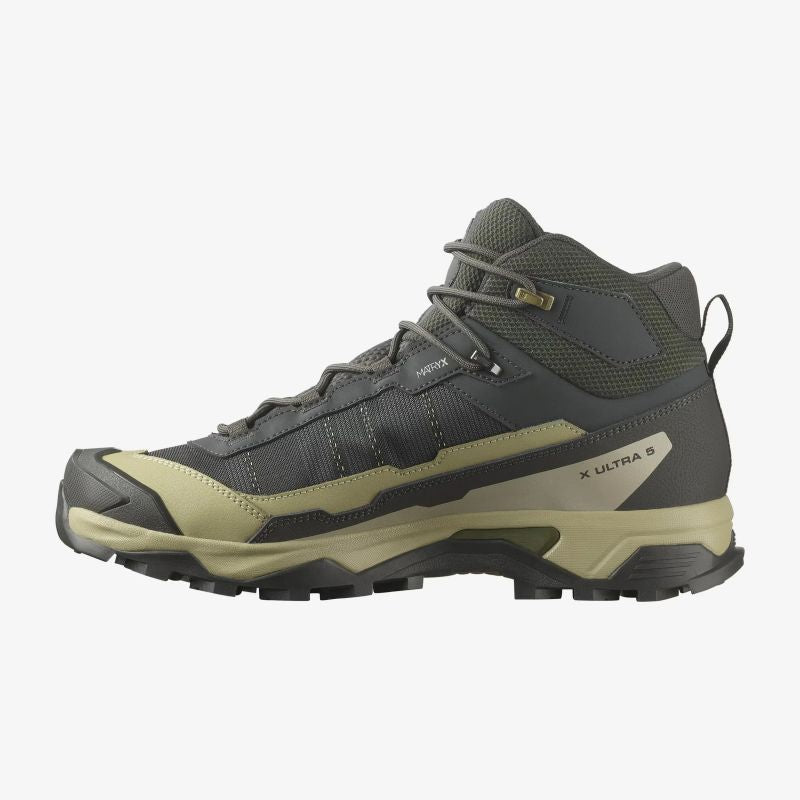 Salomon X Ultra 5 Mid GTX hiking - peat/gray green/blue szürke utcai cipő