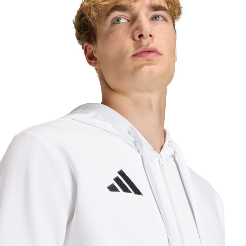 Men's adidas Entrada 26 FZ Hoody white KF5943 fehér kapucnis pulóver