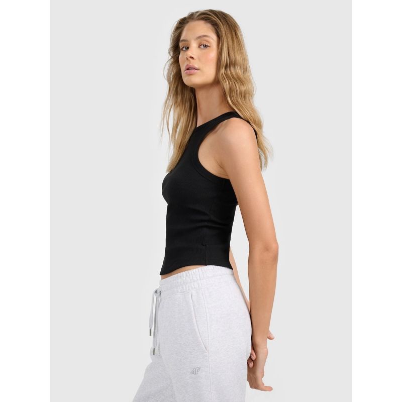 Women's slim ribbed knit top 4F