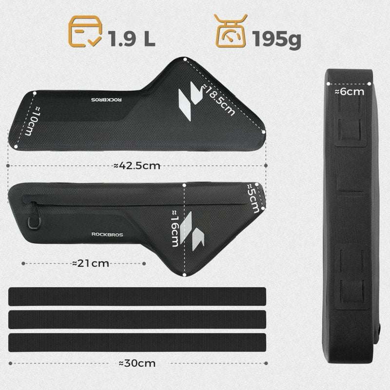 Rockbros AS-152 Down Tube – Waterproof, fekete sporttáska 5907769384219-211939
