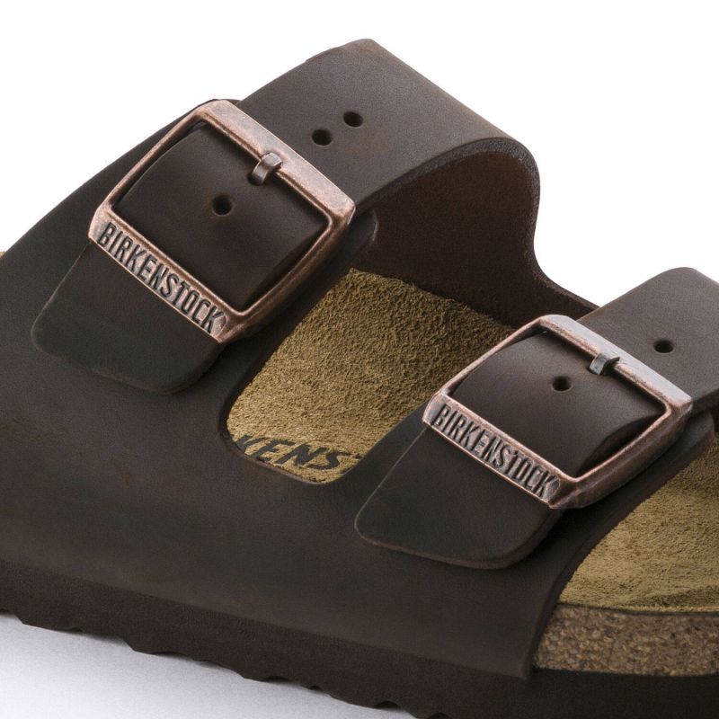 Birkenstock Women's/men's brown Arizona Nubuck Habana narrow flip-flops (52533) cipő