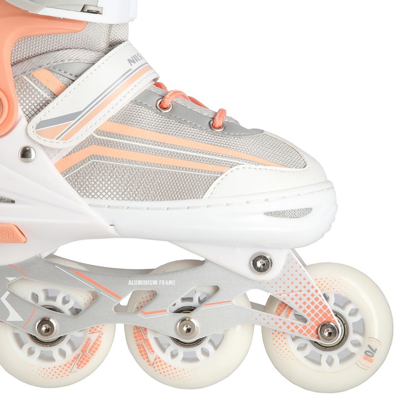 NILS Extreme NH18190 2in1 roller skates, white and pink, size L (39-43), with replaceable HOCKEY blade rózsaszín utcai cipő