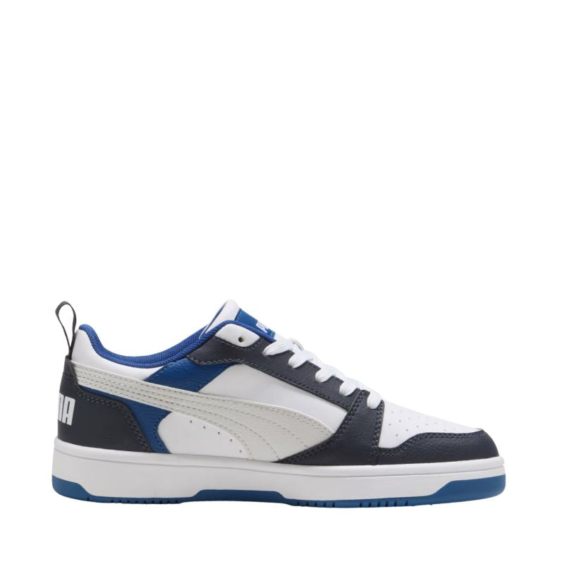 Puma Rebound V6 Lo Mid kids' shoes white and blue 393833 28 Cipő
