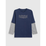 Loose longsleeve with print for boys 4F