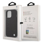 DC Etui BMW iPhone 14 Pro 6,1" czarny/black hardcase Signature Logo Imprint Magsafe fekete telefontok