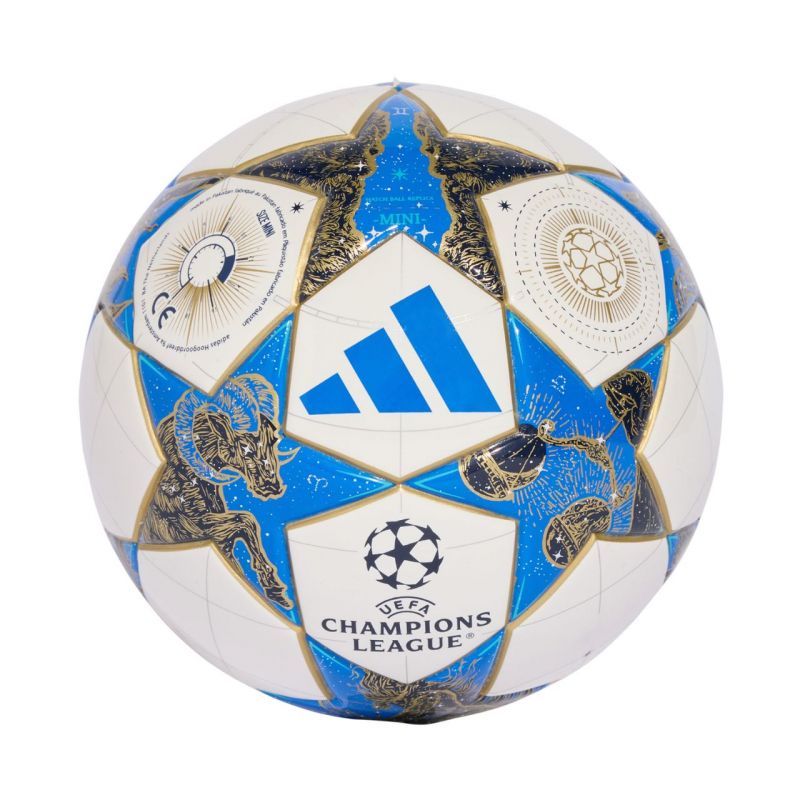 adidas UCL Mini 25/26 League Stage Football White, Blue, and Gold JP1544 labda