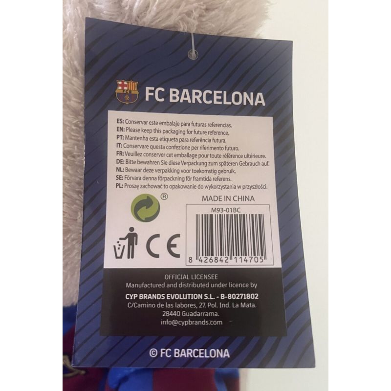 FC Barcelona teddy bear mascot 35 cm M93-01BC