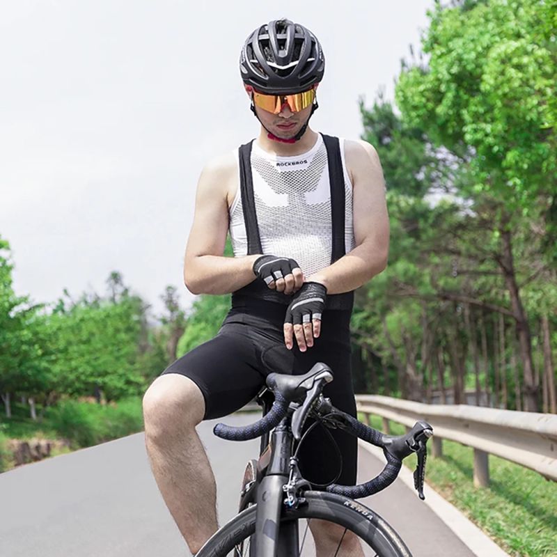 Rockbros bib with insert - black fekete short